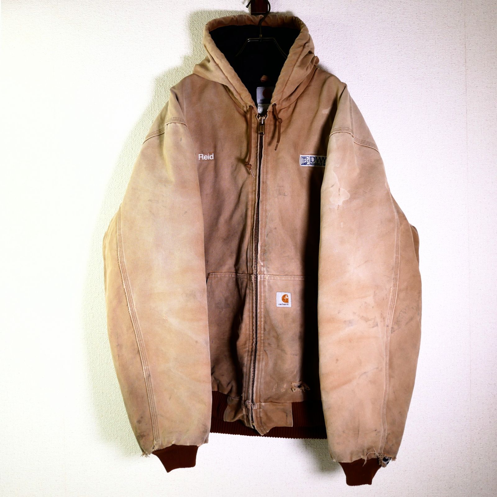 CARHARTT USA製 CAMELカラー 企業ロゴ ACTIVE JACKET−XL/J140BRN 