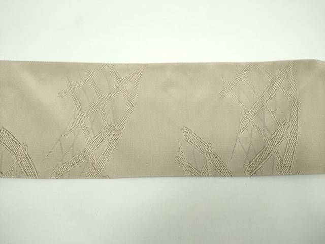 平和屋着物○九寸開き名古屋帯 紬地 横段文 正絹 逸品 DAAX8544cm