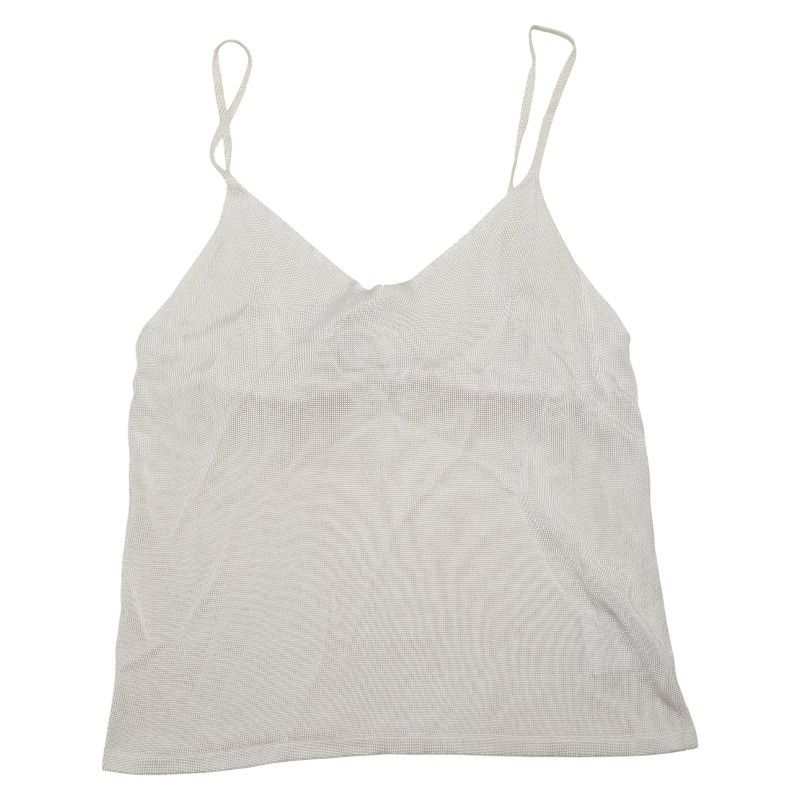 シャネル ショート キャミソール オフホワイト レーヨン レディース CHANEL 1-0215148