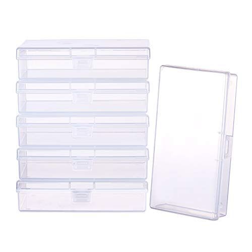13.2x7.7cm_高さ3cm BENECREAT 6個セット13.2x7.7x3cmプラスチック小分けケース クリア収納ボックス アクセサリー ビーズ パーツ収納ケース 詰め替え容器 小物用収納ボックス 長方形