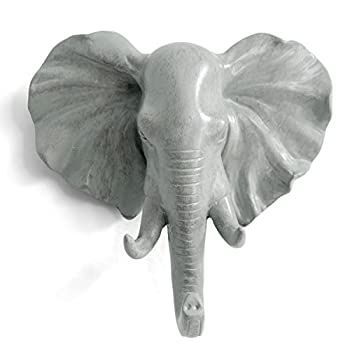 Herngee Elephant Head単一壁フック|ハンガー動物Shapedコート帽子フック頑丈 素朴な リサイクル 装飾ギフト