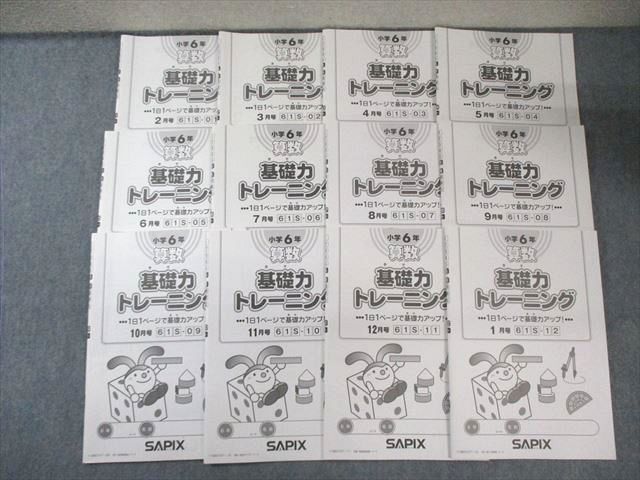 SAPIX 小6 サピックス 算数 基礎力トレーニング(61Sｰ01～12) 通年