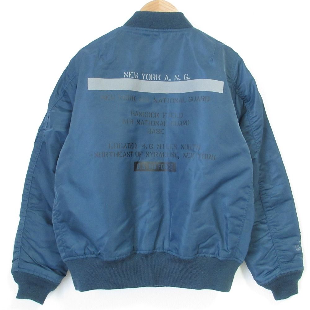 AVIREX アヴィレックス MA-1 リフレクト ステンシル ミリタリー リバーシブルフライトジャケット 783-3252601 M ブルー レディース 古着