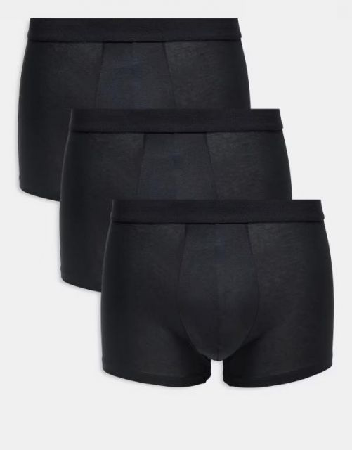 送料無料 マンゴ メンズ ブリーフパンツ アンダーウェア Mango 3 pack boxers in black Black