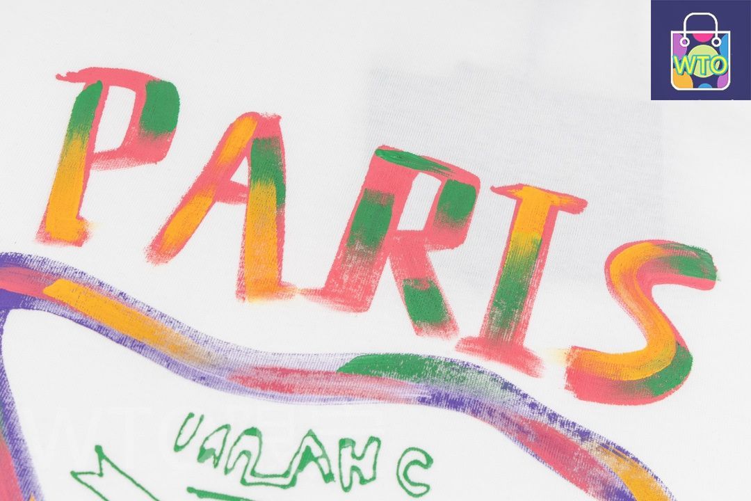 プラダ柄の手描き半袖 T