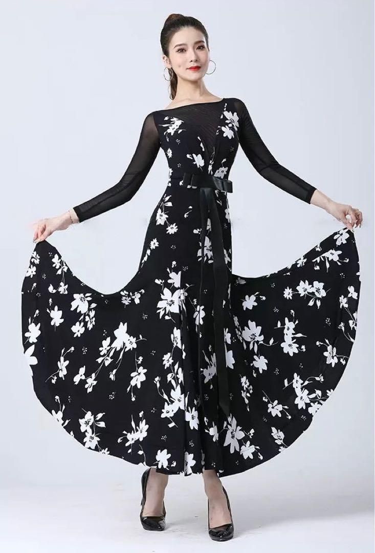 スタンダード練習用ワンピース★花柄デザイン スタンダード練習用ワンピース☆花柄デザイン