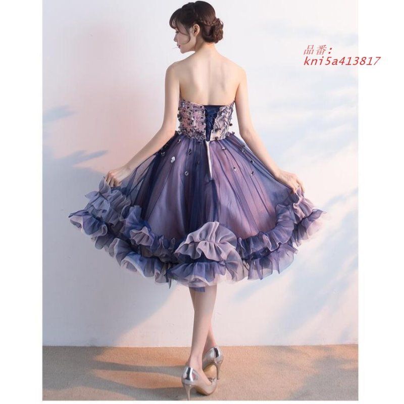 ミモレ丈ドレス パーティードレス ウエディングドレス 結婚式 お呼ばれ 二次会 イベント用 Aライン 30代40代 着痩せ 発表会 披露宴 謝恩会 おしゃれ kni5a413817