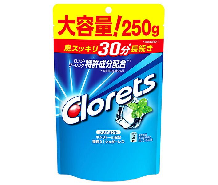 モンデリーズ ジャパン クロレッツ XPクリアミント スタンドパウチ 250g×6袋入× 2ケース ｜ お菓子 ガム パウチ