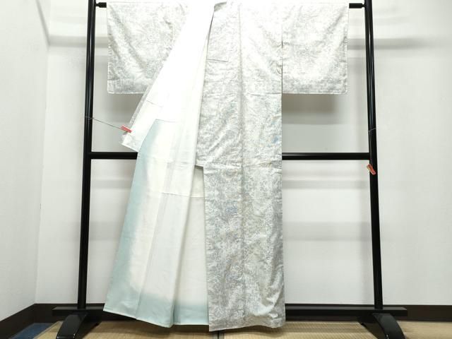 平和屋着物■本場大島紬　白大島　名匠たかし　9マルキ　間道　証紙付き　正絹　逸品　AABA2259es 平和屋着物□本場大島紬 白大島 名匠たかし 9マルキ 間道 証紙付き