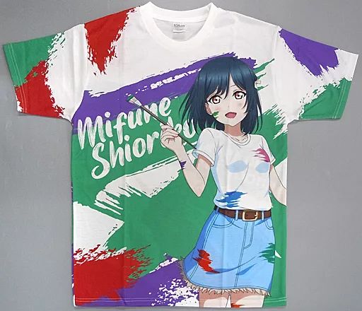 衣類　三船栞子(ペインタースタイル) ペイントTシャツ ホワイト フリーサイズ 「ラブライブ!虹ヶ咲学園スクールアイドル同好会」 ラブライブ!シリーズ×アトレ秋葉原グッズ 中古】衣類 三船栞子(ペインタースタイル) ペイントTシャツ
