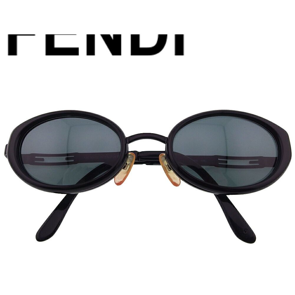 フェンディ FENDI サングラス オーバル型 2WAY FFマーク ブラック