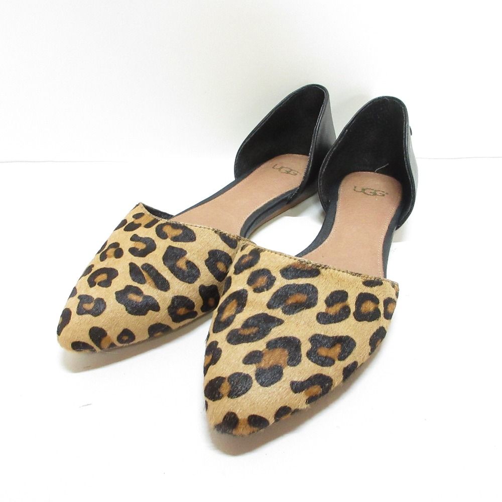美品Ugg ハラコ　レオパード　パンプス　23 良品 UGG アグ W Lea Calf Hair Leopard ハラコ レオパード柄
