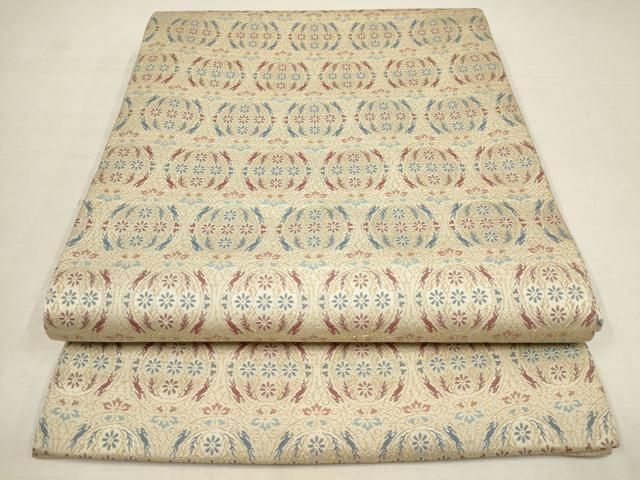 彩*様 逸品 アンティーク丸帯 美しい古典柄の染め 正絹 着物 HO-1359 逸品 アンティーク丸帯 美しい古典柄の染め 正絹 着物 HO-1359