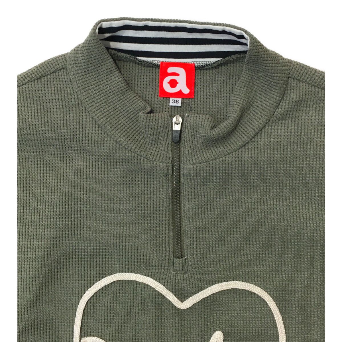 archivio - coco 中古 アルチビオ archivio レディース 長袖シャツ 38(M) カーキ ハーフジップ ボーダー 中古 レディース アルチビオ archivio 長袖シャツ 38(M) カーキ