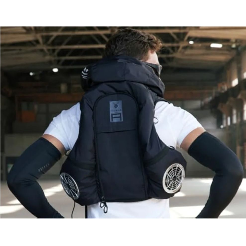 アイスマンベスト HYBRID-AIR ブラック ICMPA-BLV-SET ハイブリッドエアー 空調服 保冷剤 バッテリー付きセット WWW_KANDAIZUMI_COM