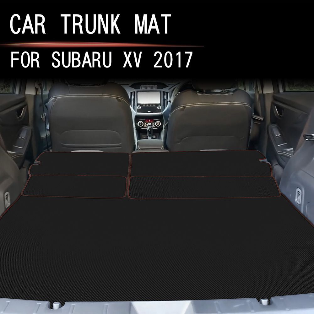 17年式スバル XV 後部トランクマット 皮革製 耐摩耗 防傷 尾箱カバー カーボン柄 5点セット 車内保護 内装 FFCRYSTALESIA_COM