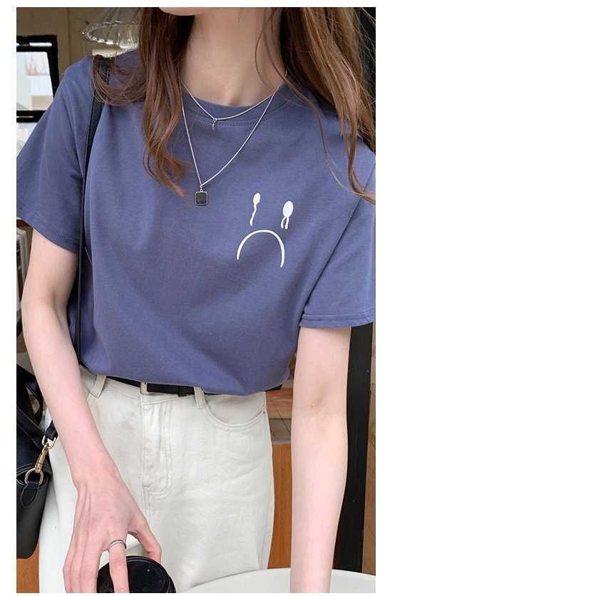 Tシャツ トップス レディース きれいめ 40代 不規則 半袖トップス オシャレ ブラウス tシャツ 綿 着痩せ 韓国風 30代 50代 Tシャツ トップス レディース きれいめ 40代 幾何柄 半袖