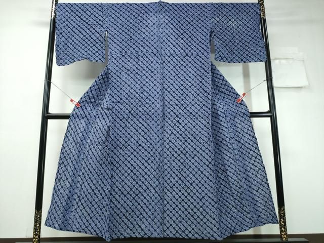 平和屋着物∴夏物 浴衣 有松鳴海絞り 蜘蛛絞り 斜線文 綿 CAAW1185ng