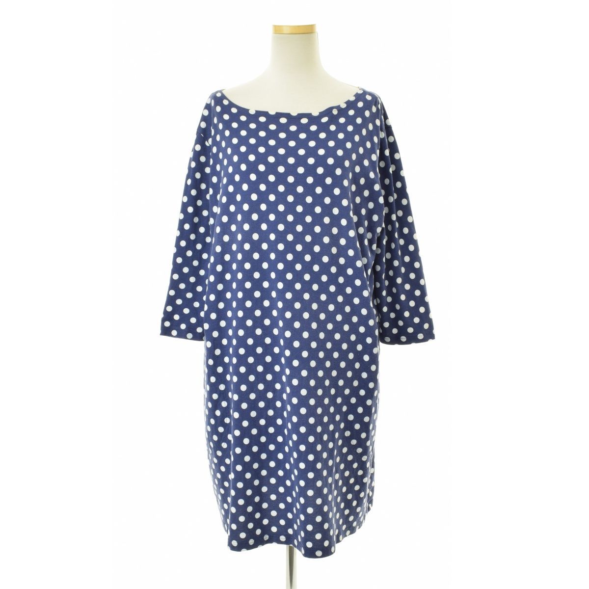 【美品】marimekkoマリメッコ KULA ドットワンピース MARIMEKKO】KULA ドット七分袖ワンピース - メルカリ