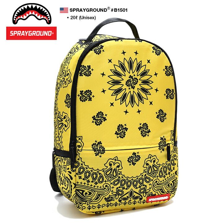 SPRAY GROUND バッグ メンズ レディース 春夏秋冬用 黄色 大きいサイズ