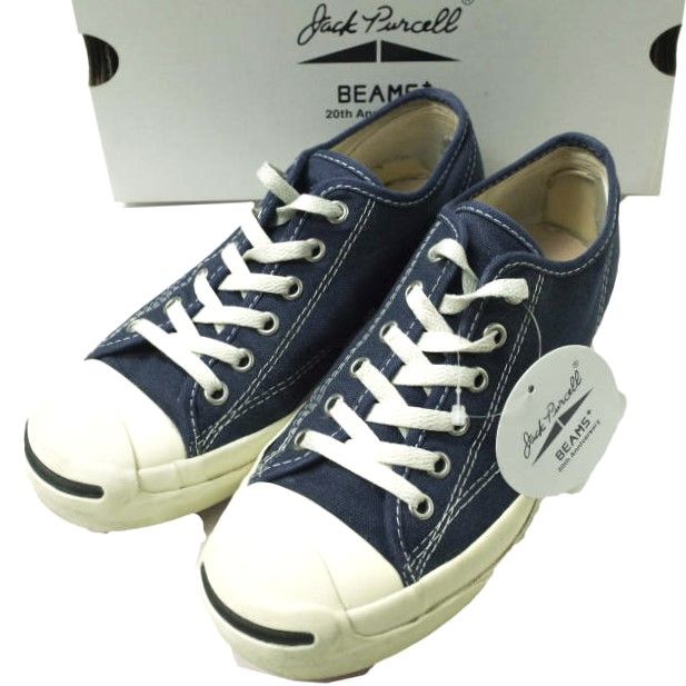 CONVERSE x BEAMS PLUS コンバース ビームスプラス 別注 20周年記念 JACK PURCELL ジャックパーセル 1CL366  US5.5(24.5cm) ネイビー キャンバス スニーカー シューズ g14075 - メルカリ