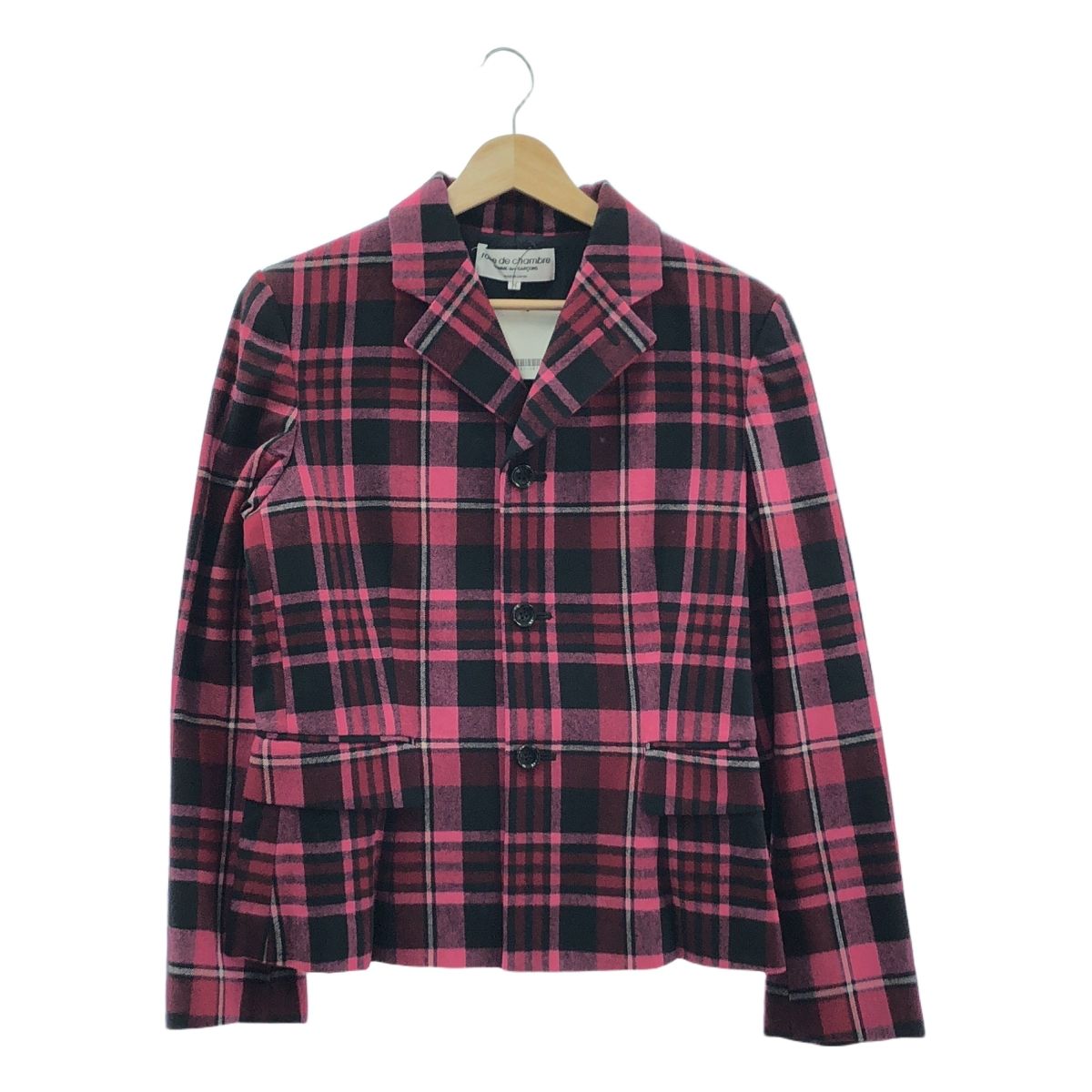 robe de chambre COMME des GARCONS | ローブドシャンブルコムデギャルソン | 2003AW | AD2003 | チェック ウール テーラードジャケット | M | ピンク | ブラック | レッド | レディース