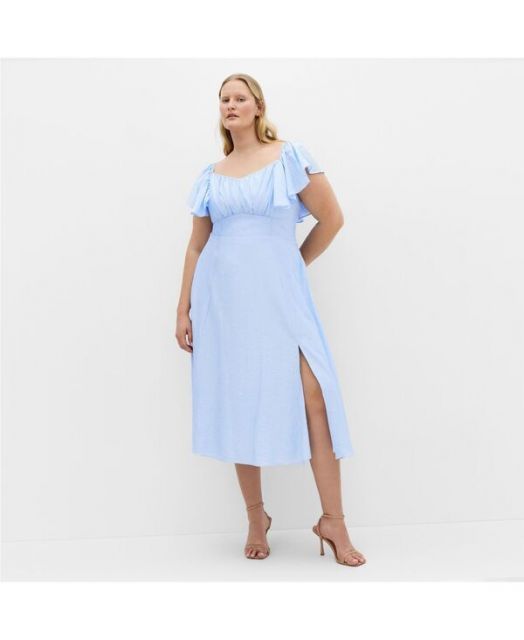 送料無料 シティーシック レディース ワンピース トップス Plus Size Alisia Tie-Back Midi Dress Sky blue