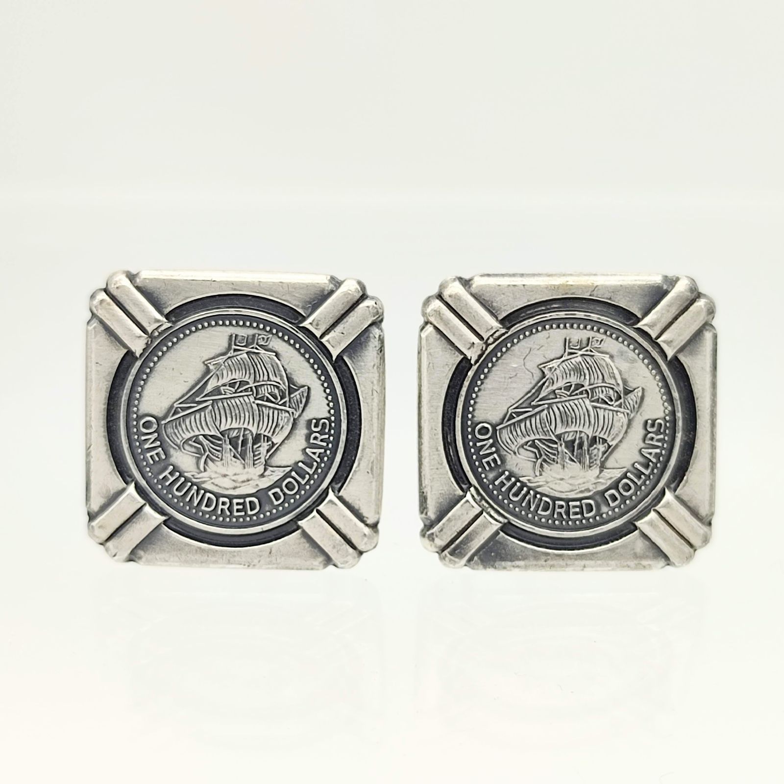 グッチ SV925 シルバー ロゴ スクエア カフス ボタン カフリンクス GUCCI グッチ カフス シルバー カフリンクス スクエア ロゴ
