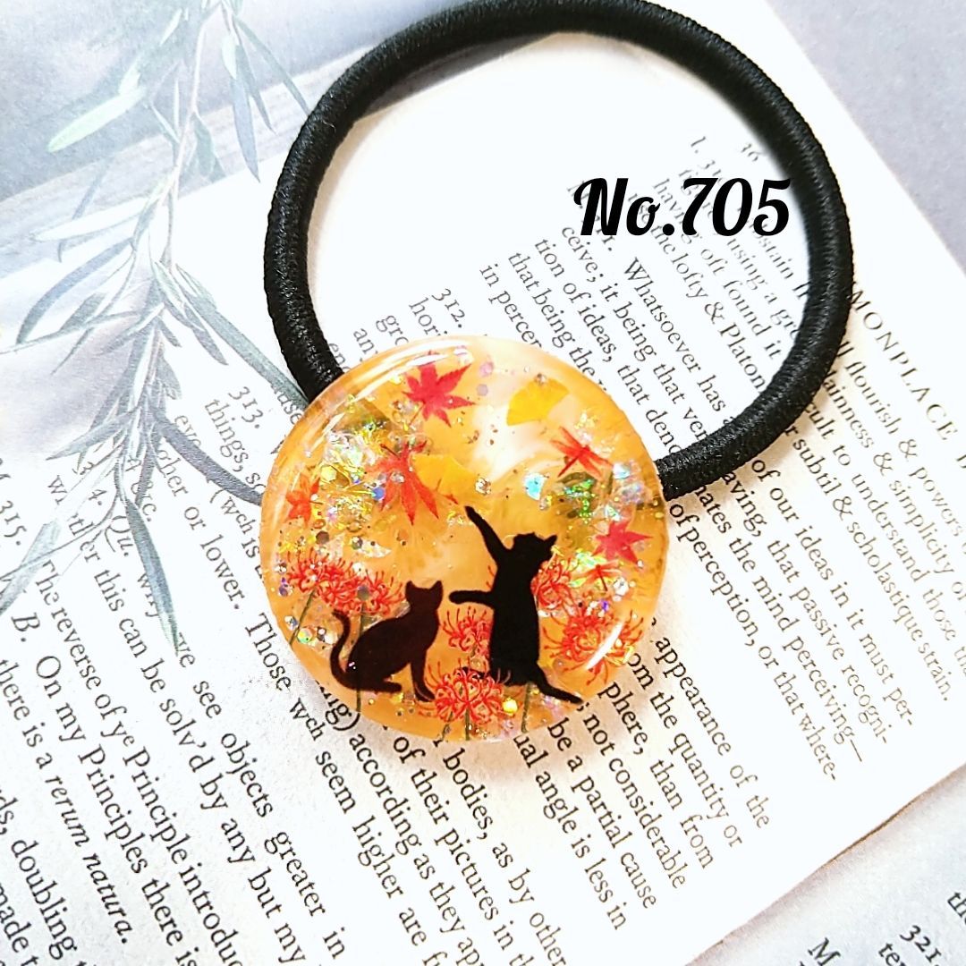 900】ハンドメイド レジン ヘアゴム ポニーフック 705】ハンドメイド