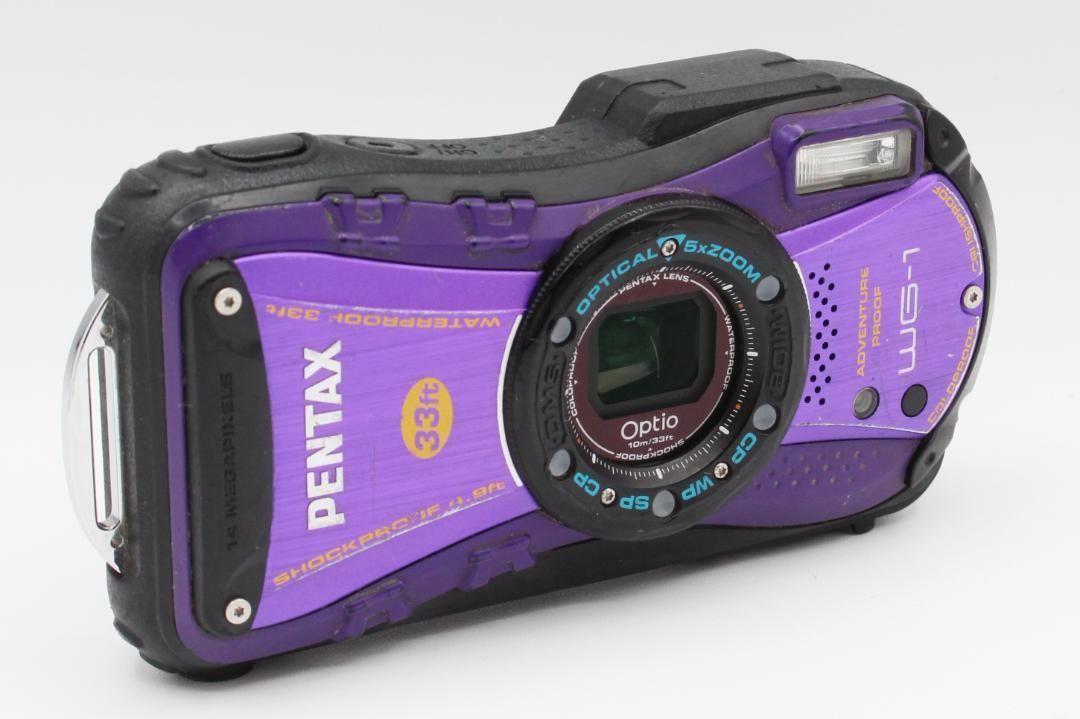ペンタックス PENTAX Optio WG-1 コンパクトデジタルカメラ 防水デジタルカメラ パープル バッテリー付 337