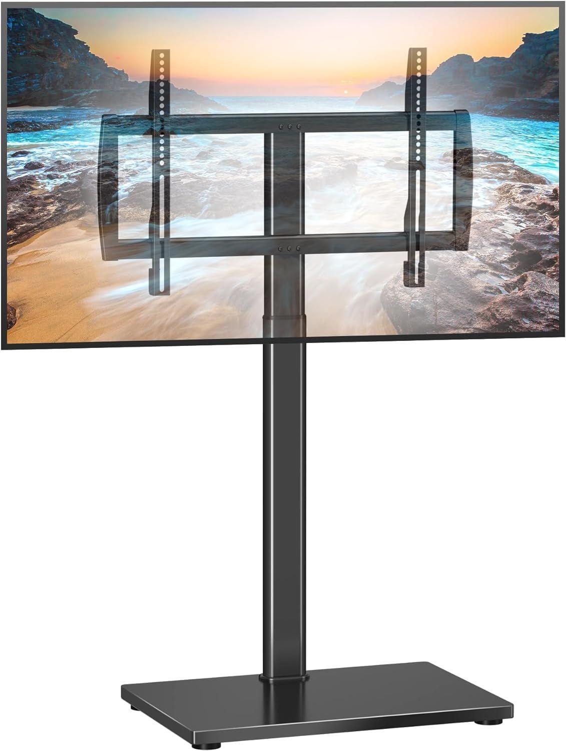 数量 XINLEI テレビスタンド 壁寄せ ハイタイプ テレビ台 液晶TVスタンド 32~75インチ対応 5段高さ調節 8MM強化グラス 耐荷重40kg シンプル 省スペース 会議室 スリム リビング おしゃれ 黒いTS004H
