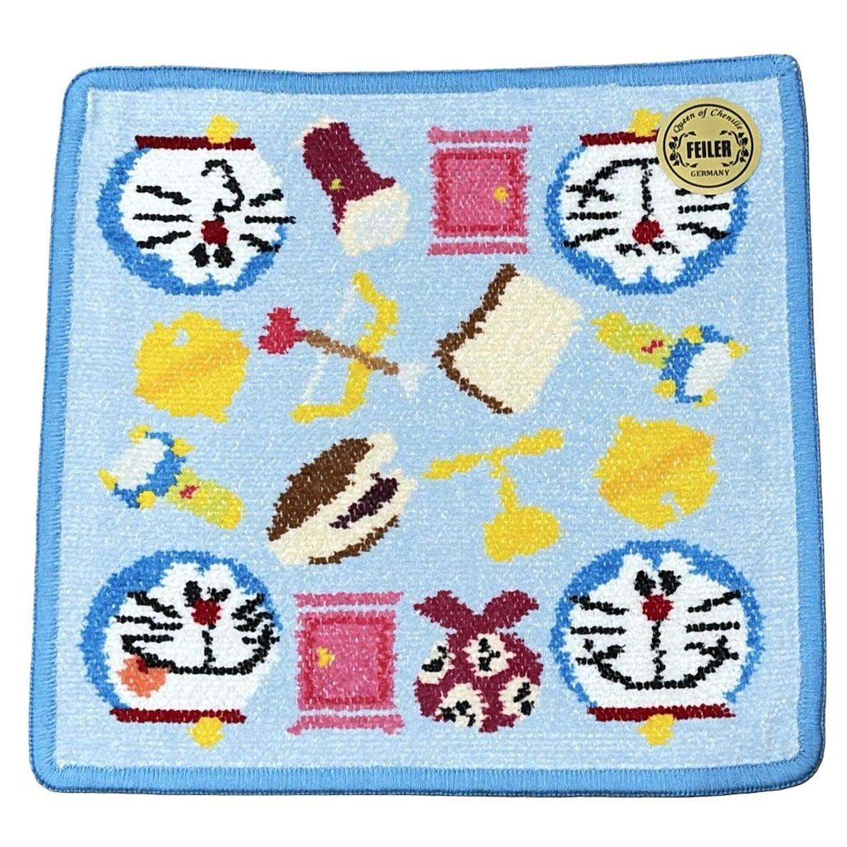 FEILER フェイラー 小物 - ブルー×イエロー×マルチ ハンドタオル|ドラえもん|ひみつ道具