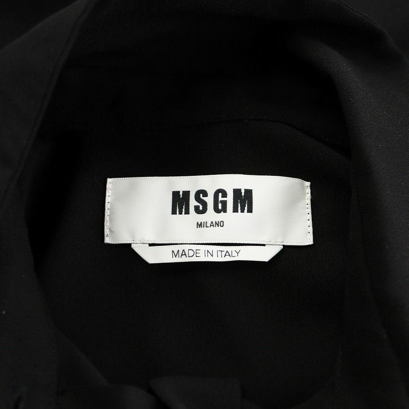 美品 MSGM シルク100％ ロングスリーブブラウス サイズ40*BD824 エムエスジーエム MSGM シャツ ブラウス 長袖 フリル シアー