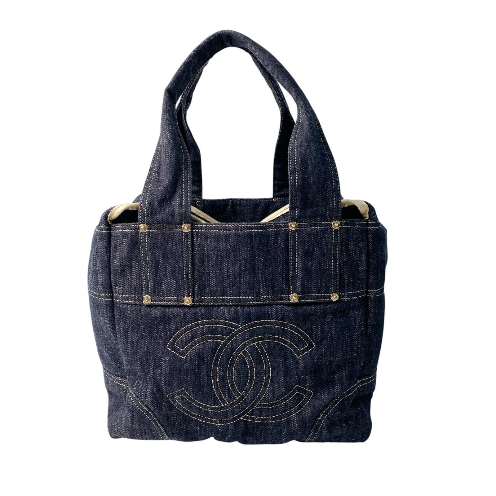 美品 シャネルCHANEL スパークリング デニム トートバッグ #10番台 美品 シャネル CHANEL レディース スパークリング デニム トート