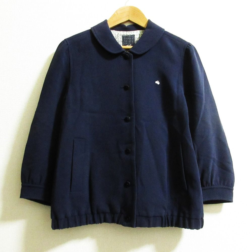 mina perhonen ミナペルホネン treat シングルジャケット サイズ38 ネイビー レディース 古着