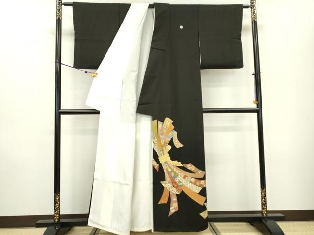 平和屋着物▽豪華黒留袖 刺繍 束ね熨斗宝尽くし文 金彩 京王
