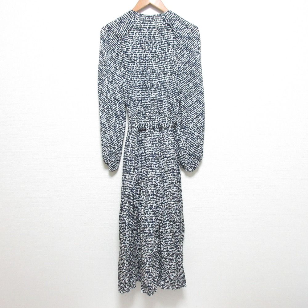 【美品】ドゥロワー　Drawer　シルク　ドット　パフスリーブ　ワンピース 美品】ドゥロワー Drawer シルク ドット パフスリーブ