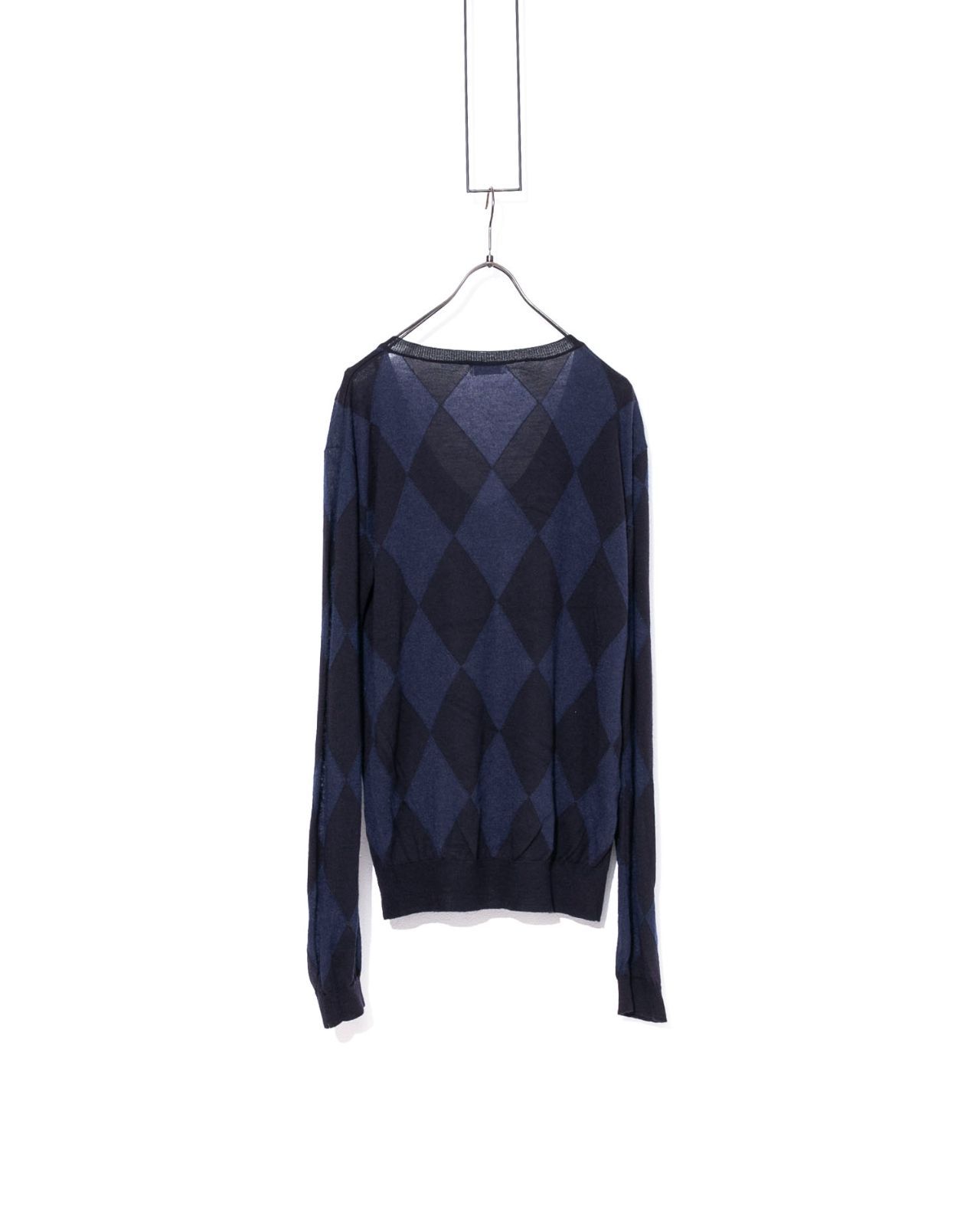 DRIES VAN NOTEN ドリスヴァンノッテン アーガイル ウール ニット 中古・古着通販】DRIES VAN NOTEN (ドリスヴァンノッテン) アーガイル