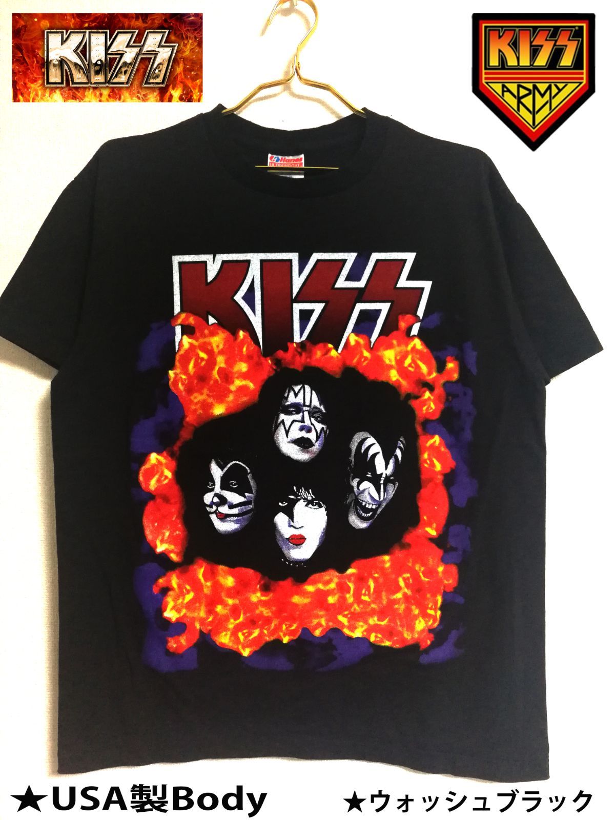 KISS 顔プリント Tシャツ XXXL 　　 USAヴィンテージ　夏SALE 00s ☆ キッス ツアー プリント Tシャツ メンズ XXL / 古着 00