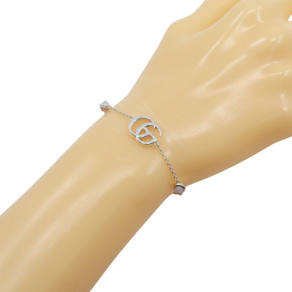 GUCCI グッチ ダブルＧ シルバー925×マザーオブパール レディース 6.3g ブレスレット