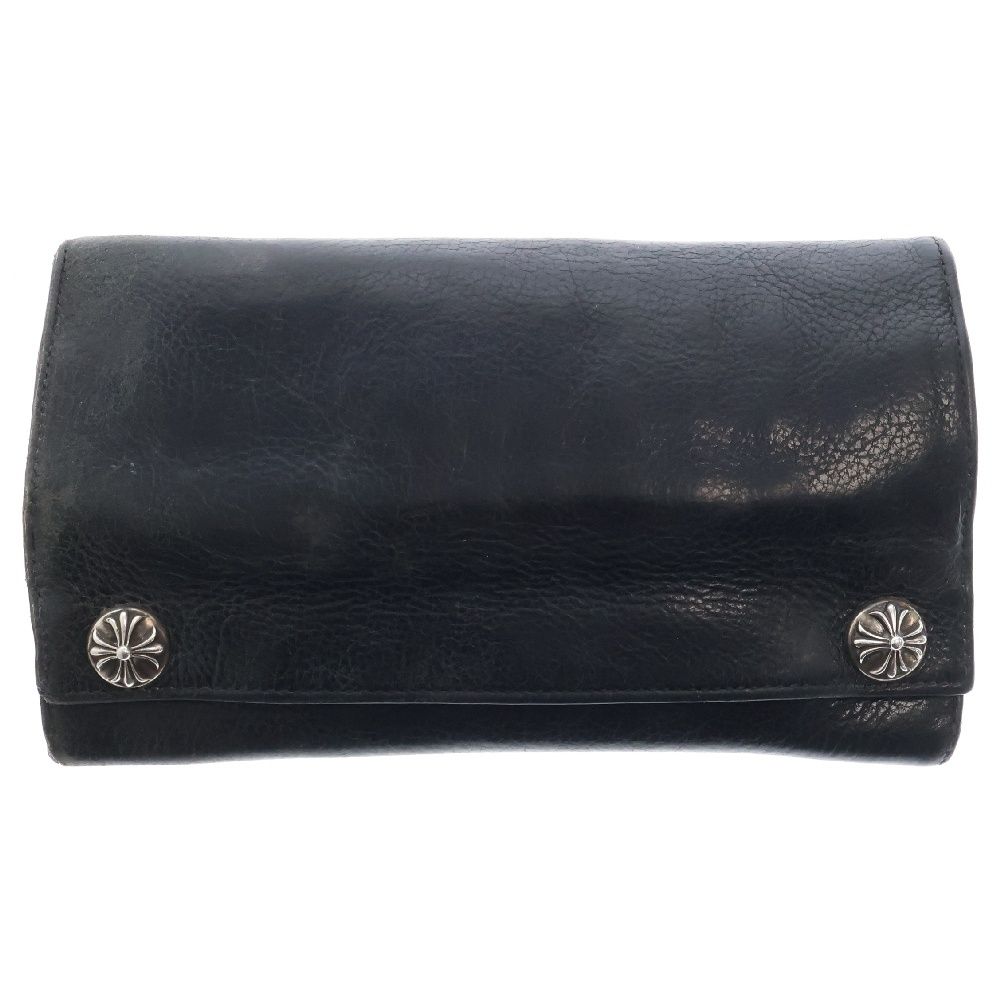 CHROME HEARTS (クロムハーツ) LONG WALLET グリーシー クロスボタン