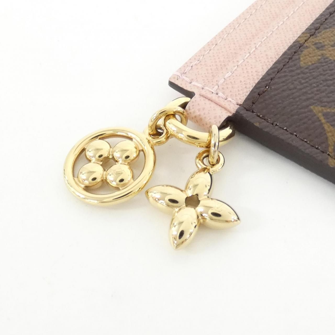 LouisVuitton Bloom モノグラムチャーム付き 春色カードケース♪ LouisVuitton Bloom モノグラムチャーム付き 春色カードケース