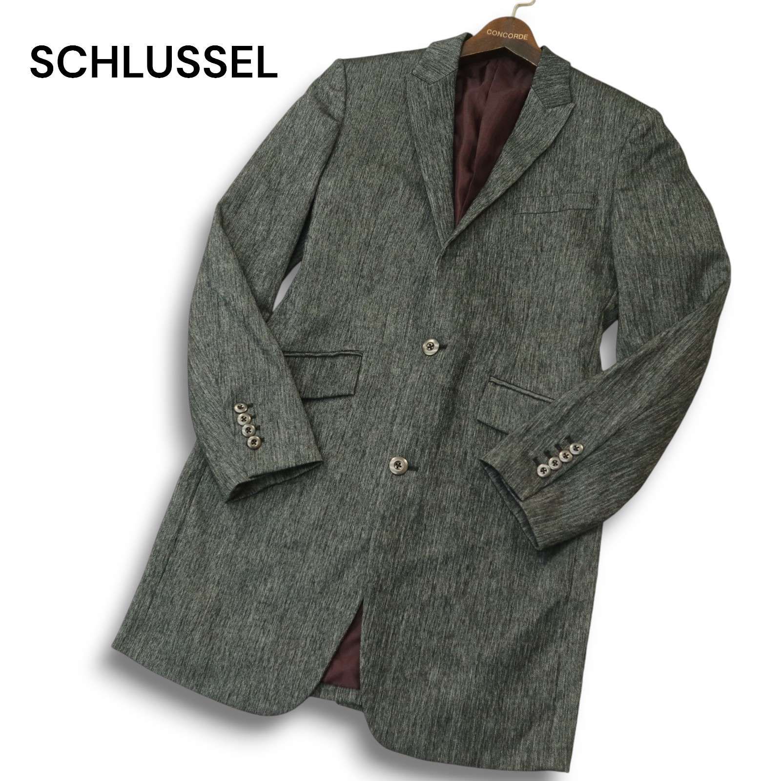 美品☆ SCHLUSSEL シュリセル 秋冬 ウール☆ ロング ジャケット 