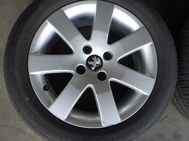 ②プジョー純正ホイール 205/55R16 4穴 夏タイヤ バリ山 308SW等 2211-550 プジョー 308SWアルミホイール＆ラジアルタイヤ 205/55R16
