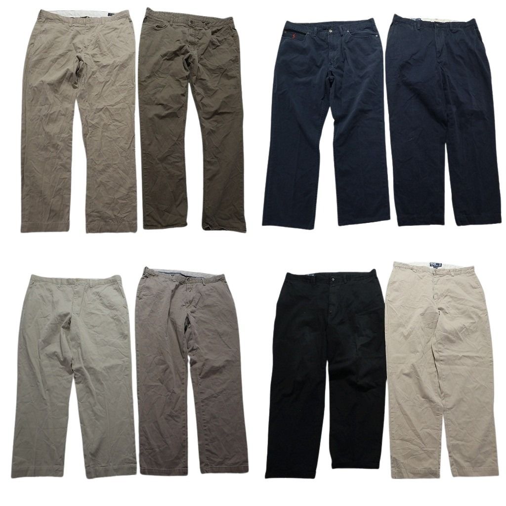 古着卸 ラルフローレン パンツ 8枚セット メンズ 38 チノパン 皮パッチ ワークパンツ 古着 NA5352