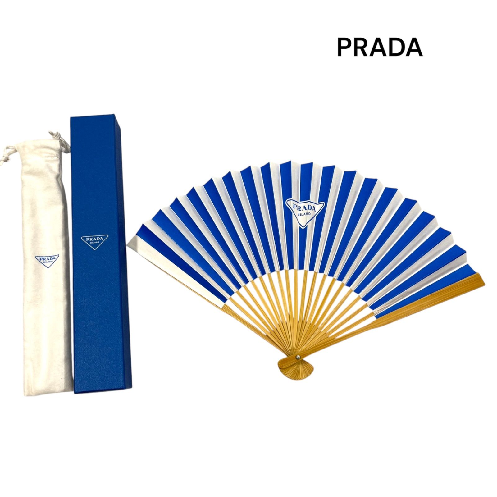 ○ 美品 PRADA プラダ ノベルティ団扇 扇子 せんす ポップアップストア