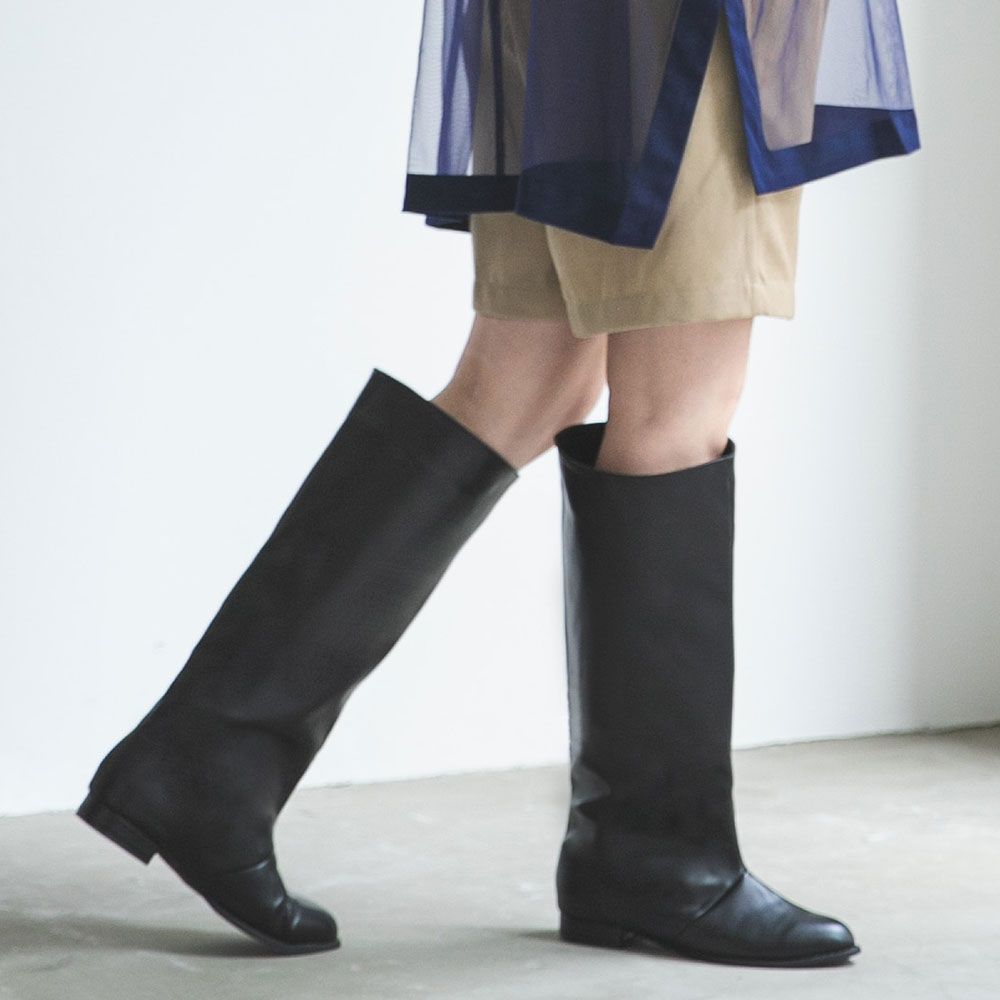 MARGARET HOWELL idea レザー ロングブーツ ファスナー美品