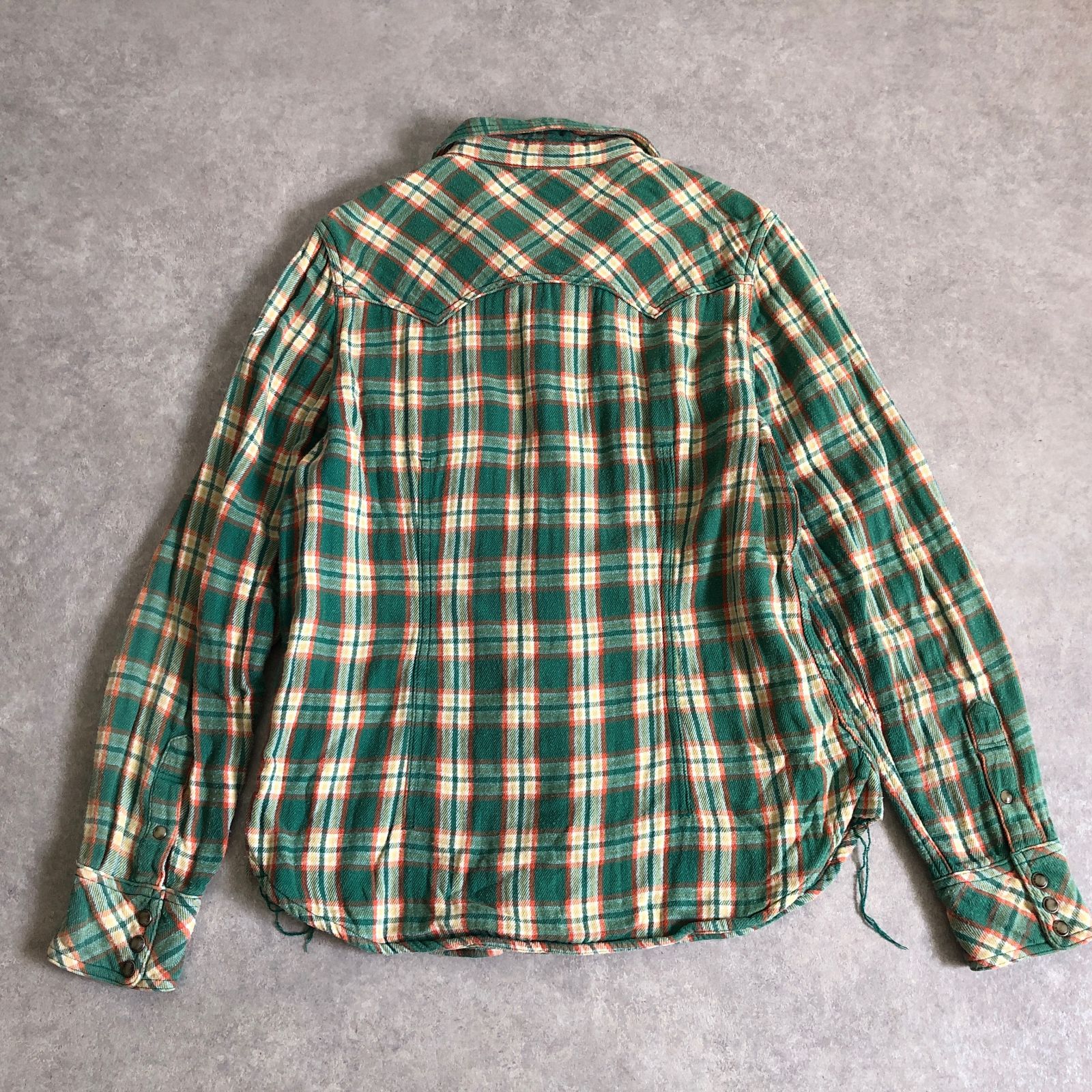 TMT Big Holiday オレンジ/ブラックネルシャツ T.M.T. チェック柄