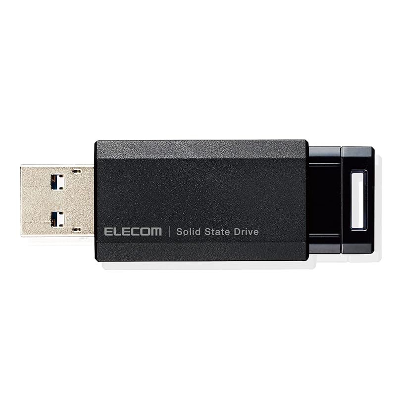 エレコム 外付けSSD 500GB USB3.2 Gen2 PS5|PS4 メーカー動作 済 ノック式 ブラック ESD-EPK0500GBK