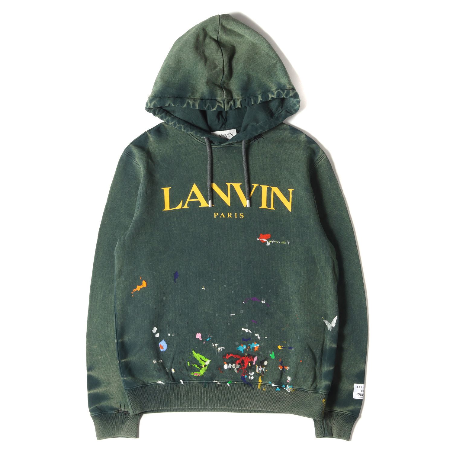 美品 LANVIN ランバン パーカー サイズ:XL 21SS GALLERY DEPT. ギャラリーデプト ペイント ブリーチ加工 スウェット  パーカー Painted Hoodie グリーン トップス フーディー コラボ イタリア製 - メルカリ